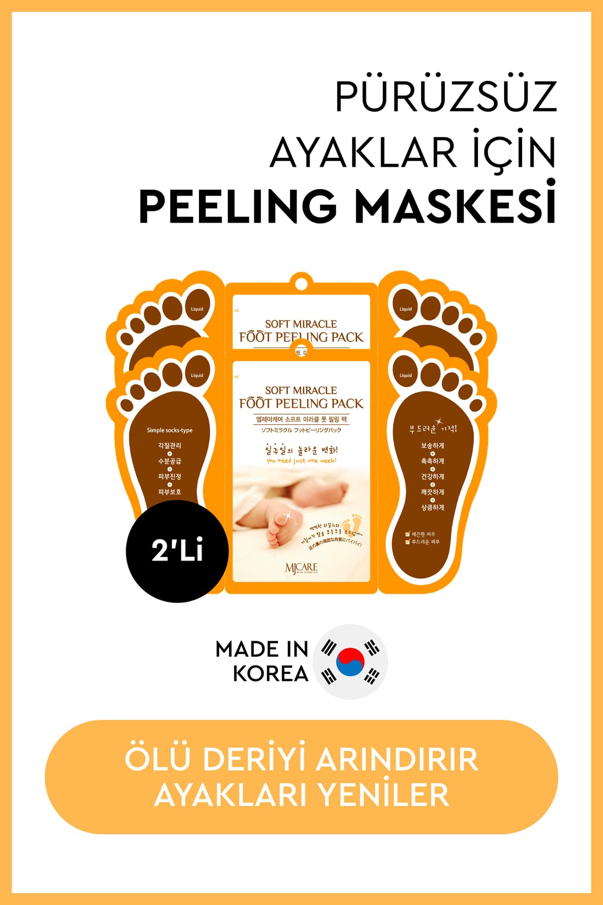 MjCare Miracle Peeling Çorap Ayak Maskesi 30ml